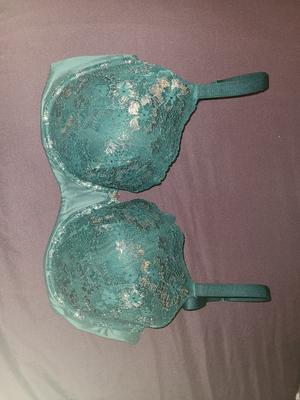 Victoria Secret Body Lined Demi Bra - Light Turquoise with White