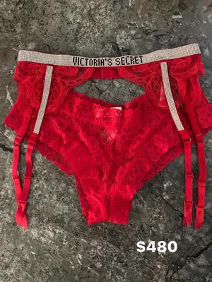 NWT VICTORIA'S SECRET XS RED LACE STRAPPY BACK GOLD RING RARE V