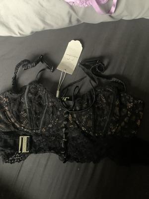 Buy Victoria's Secret PINK Pure Black Butterfly Lace Strappy Back