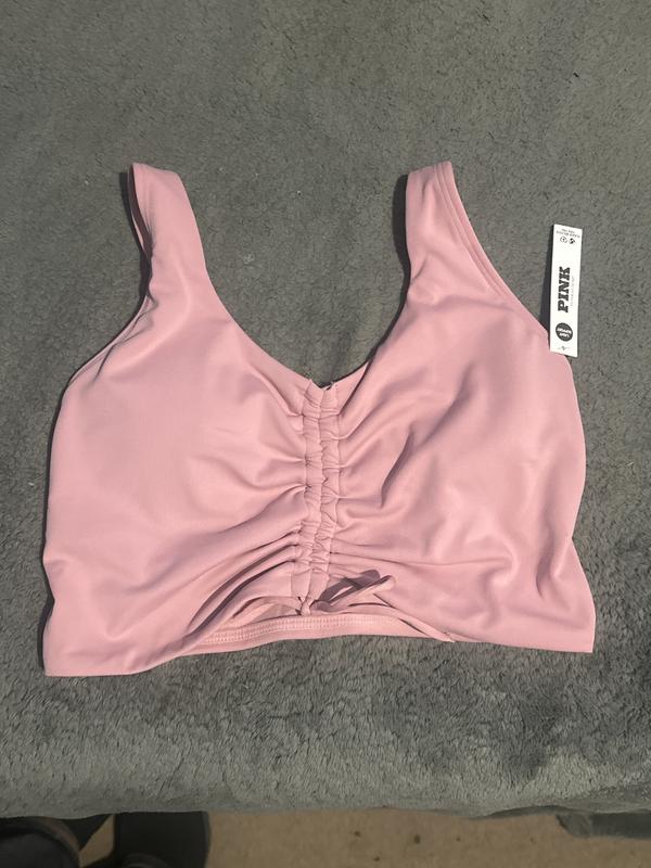 Relay Ruched Plunge Sports Bra