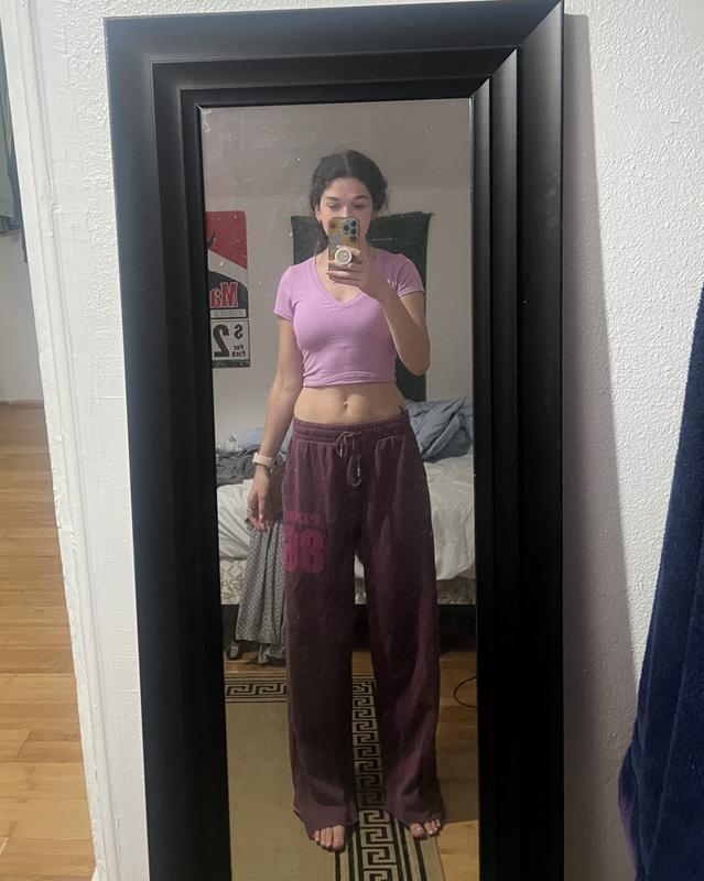 Ivy Fleece Wide-Leg Split-Hem Sweatpants