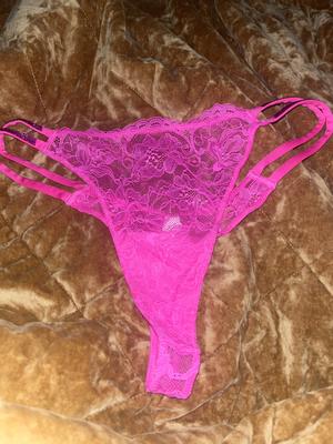 Victoria's Secret Bombshell Shine Strap Very Sexy Lace Thong Panty Color  Pink New
