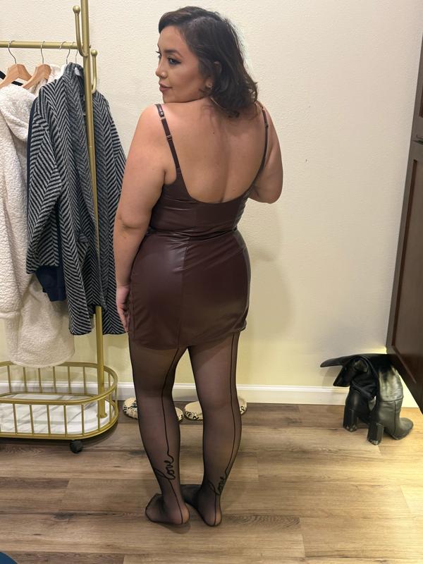 Buy Faux Leather Slip Dress, Burgundy Brown - Order Slips online - Victoria's  Secret US