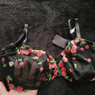 Buy VS Logo Embroidery Unlined Low-Cut Demi Bra, Black