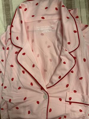 victoria secret pink Heart Size S/p Black And Pink Lounge Pants