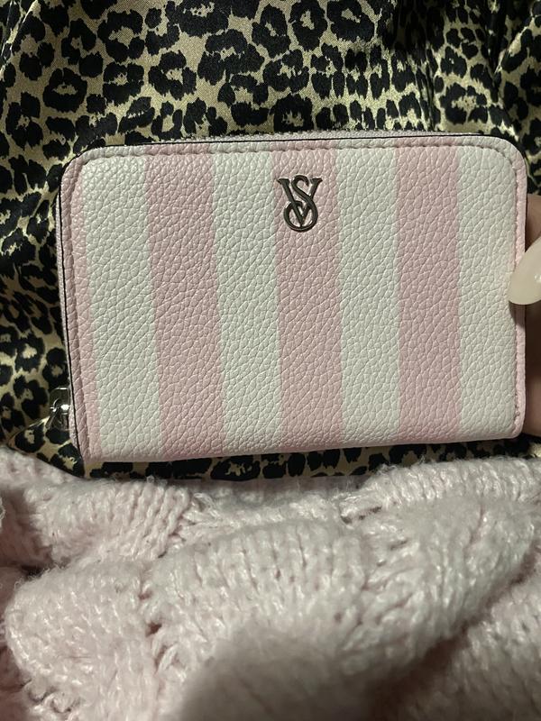 Portafoglio Piccolo Victoria's Secret Con Cerniera – Rosa, In Pelle Sintetica, Portacarte