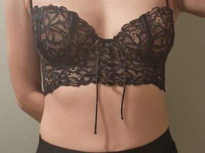 Buy Victoria's Secret PINK Pure Black Butterfly Lace Strappy Back