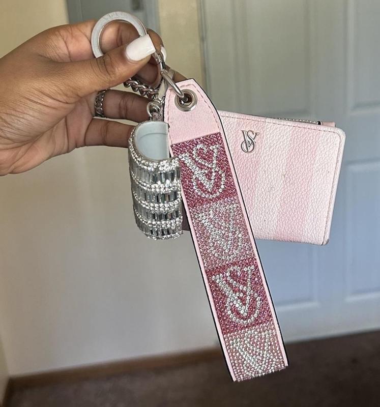 Victoria's Secret キーホルダー　カードケース　セット クラシック カードケース キーホルダー, ブラック ゼブラ ストローを