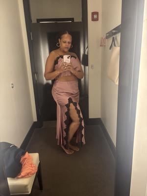 Satin Lace-Trim Cropped Top & Slip Skirt Set