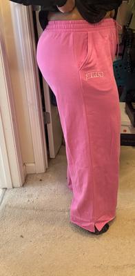 Ivy Fleece Wide-Leg Split-Hem Sweatpants