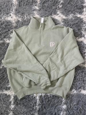 Julia's photo of the Ivy Fleece Quarter-Zip Sweatshirt. Photo 1 of 3. Review Image shared by Julia