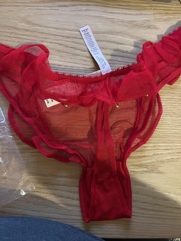 Rose Lace High-Leg Thong Panty