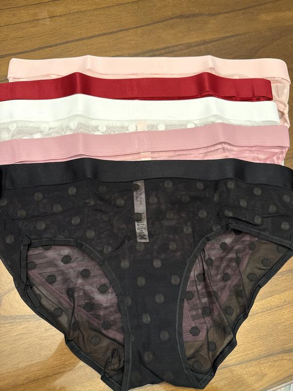 Culotte Victoria's Secret En Coton Effronté Gris à Pois - Taille L, Neuve Sans étiquette