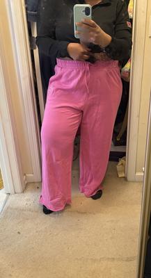 Ivy Fleece Wide-Leg Split-Hem Sweatpants