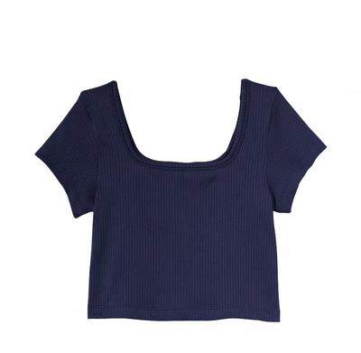 Seamless Rib Short-Sleeve Crop Top