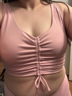 Relay Ruched Plunge Sports Bra