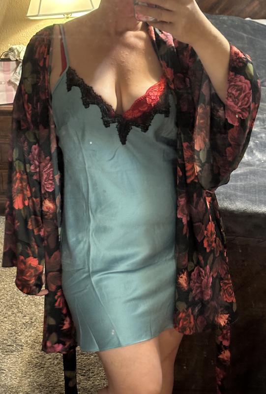 Satin & Rose Lace Mini Slip