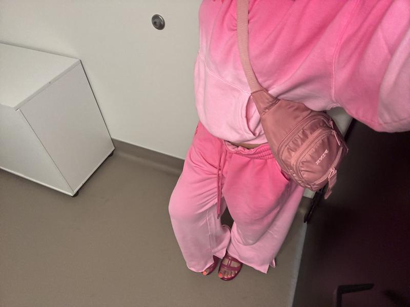 Ivy Fleece Wide-Leg Split-Hem Sweatpants