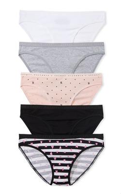 5 Lot Women Underwear Cotton Bikini Polka Dot Knicker panties Pack Lingerie  S