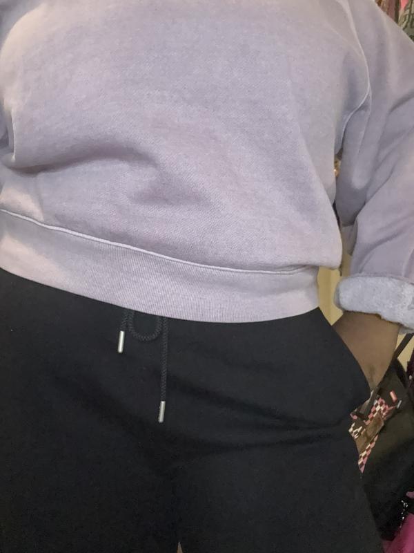 Ivy Fleece Wide-Leg Split-Hem Sweatpants