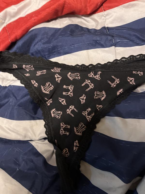 Buy Cotton Lace Waist Thong Order Panties Online Victoria s Secret US