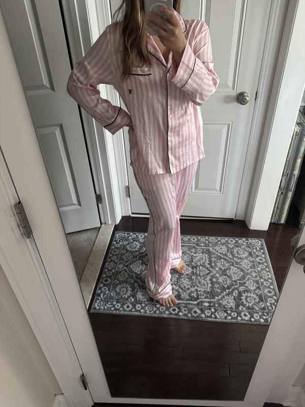 VICTORIA'S SECRET　サテン　ロング　パジャマセット Buy グレーズド サテン ロング パジャマセット, Pink アイ