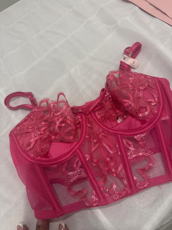 Buy Wicked Shimmer Heart Embroidery Open-Cup Corset Top, Forever