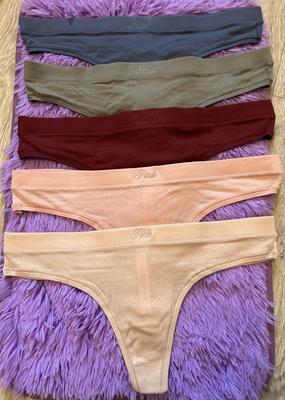 5-Pack Cotton Tea-Dye Thong Panties