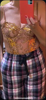 Buy Gold Sequined Ziggy Glam Floral Embroidery Unlined