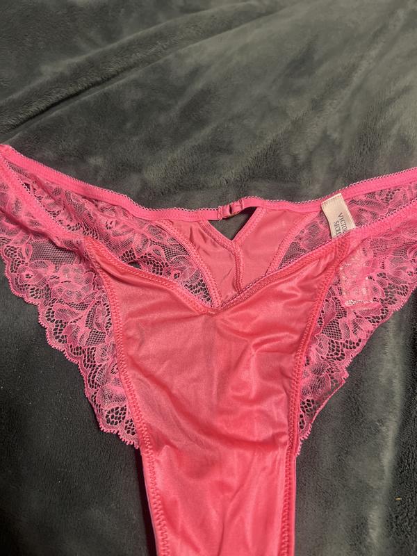 Rose Lace High-Leg Thong Panty