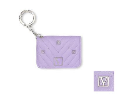 Victoria's Secret foldable keychain wallet in Signature Stripe