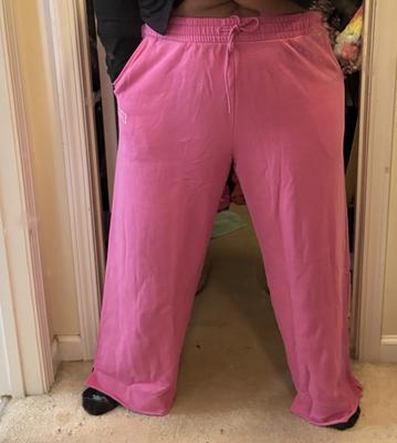 Ivy Fleece Wide-Leg Split-Hem Sweatpants