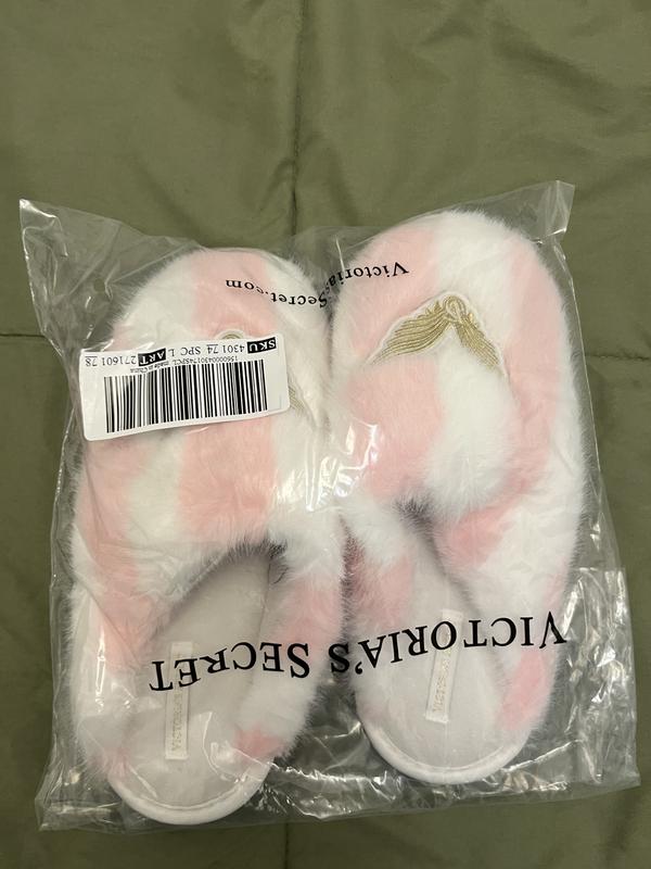 Pantofole Victoria's Secret Morbide In Peluche Sintetico Rosa Con Logo VS - Taglia M, Punte Chiuse - Foto 6