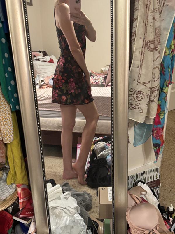 Satin & Rose Lace Mini Slip