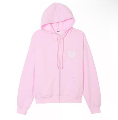 VICTORIAS SECRET PINK Everyday Lounge Perfect Full Zip Classic Logo Hoodie  NWT #VictoriasSe…