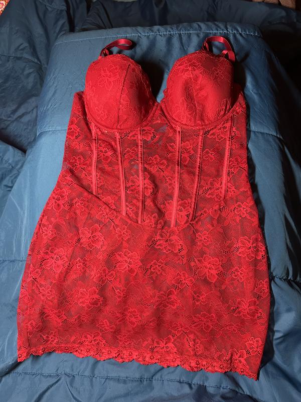 Buy Lace Corset Slip Dress, Bright Vermillion - Order Slips online - Victoria's  Secret US