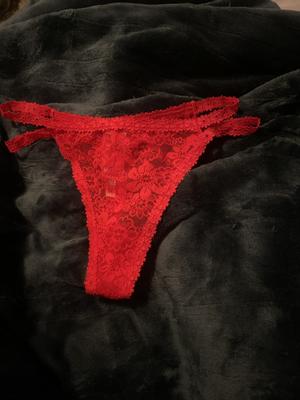 Lacy Line Sexy Geo Lace Strappy Thong Panties with Heart Charm