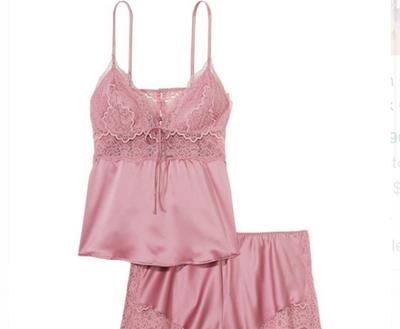 BS-00002, Modest Lace Mock Half Cami, Pink