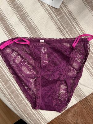 Buy Clovia Pink Solid Lace Single Bikini Panty Online at Best