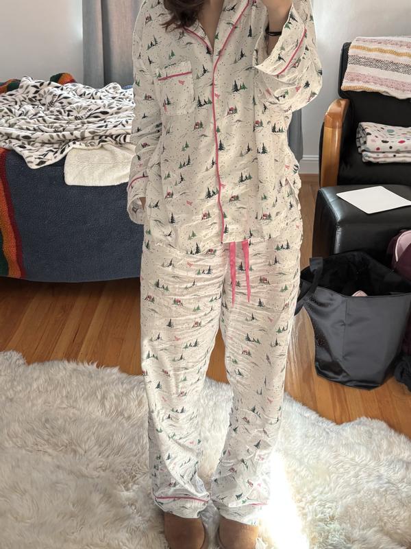 フランネル ロング パジャマセット をチェック、ココナッツ ホワイト