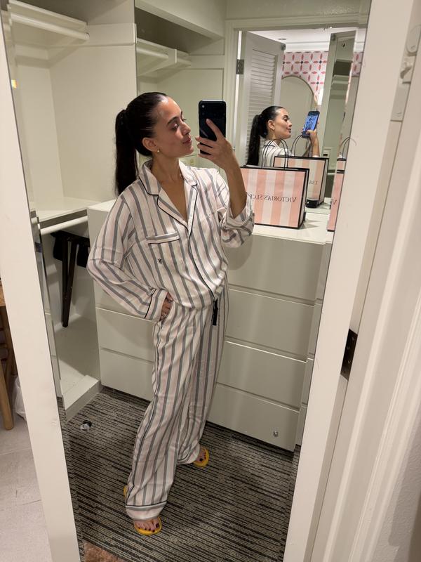 Buy Signature Satin Long Pajama Set, Coconut White Floral - Order