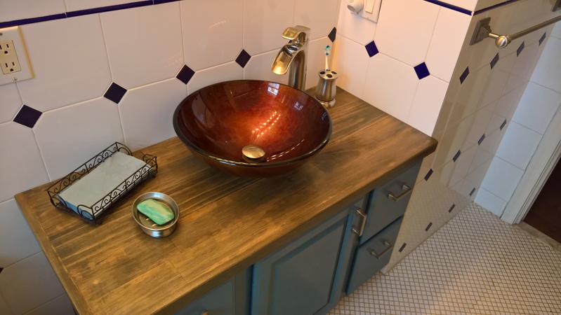 Vigo Russet Glass Vessel Bathroom Sink Set With Seville Vessel
