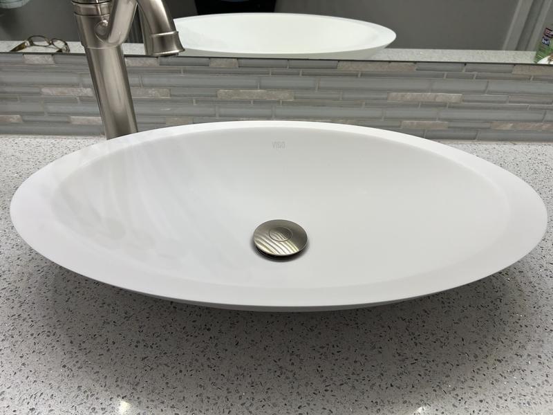 Matte stone vessel sink