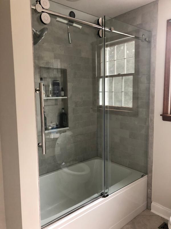 Vigo Elan Frameless Adjustable Sliding, How To Install Shower Door On Bathtub
