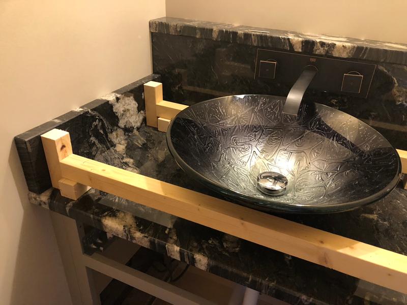 VIGO Rectangular Amber Sunset Glass Vessel Bathroom Sink and Titus Wall Mount Faucet with Pop Up Chrome