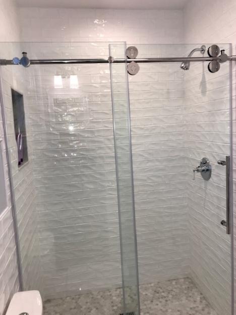 VIGO Elan Frameless Adjustable Sliding Shower Door with Clear