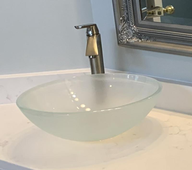 Vigo Faucet and Vigo vessel sink in our newly remodled Master Bath