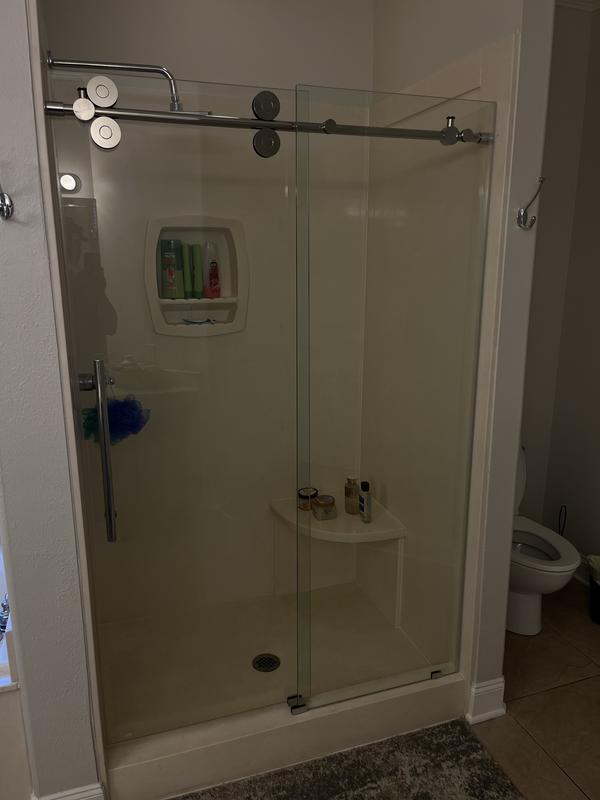 VIGO Elan Frameless Adjustable Sliding Shower Door with Clear