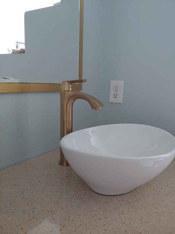 Vigo VGT1241 Wisteria Matte Stone Vessel Bathroom Sink with Linus Vessel Faucet in Antique Rubbed Bronze