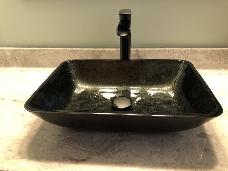 VIGO Black Roma MatteShell™ Vessel Bathroom Sink